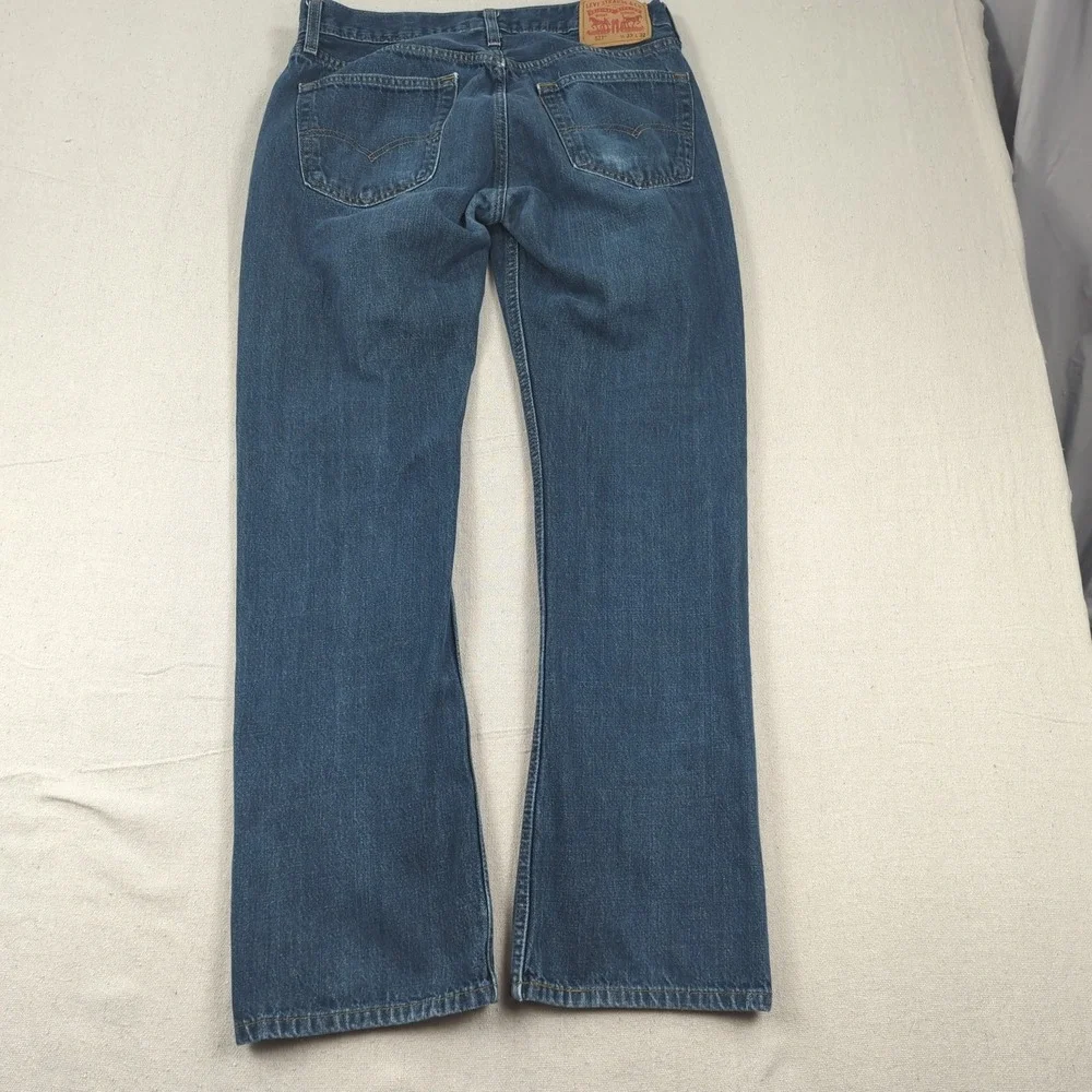Levis Jeans Mens 33x32 Blue 527 Boot Cut Western Cowboy Faded